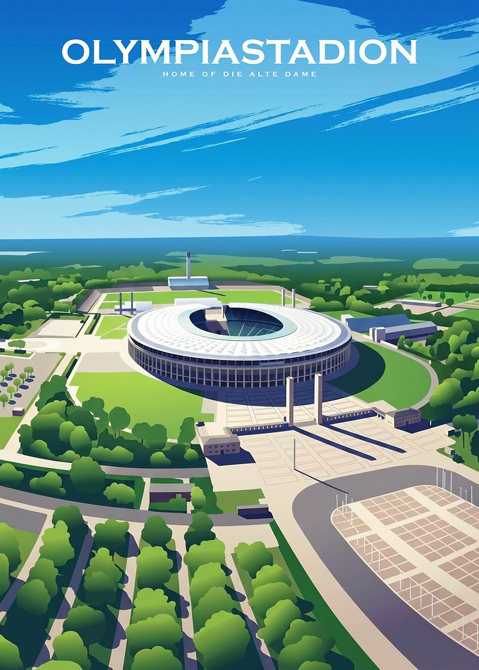 Olympiastadion Berlin Travel Poster