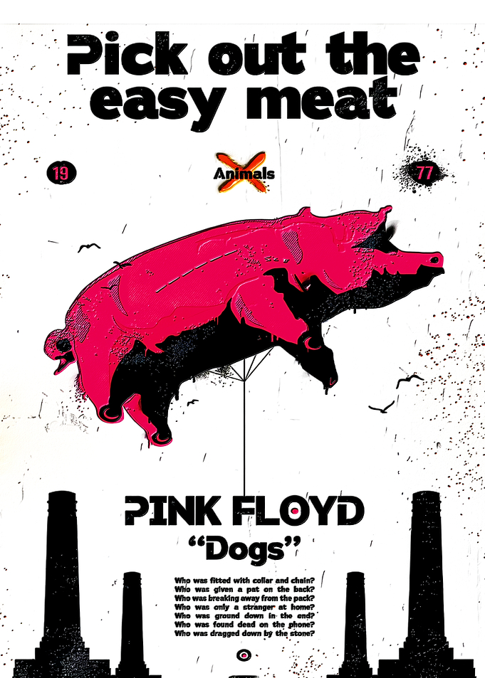 Pink Floyd Animals Dogs Poster
