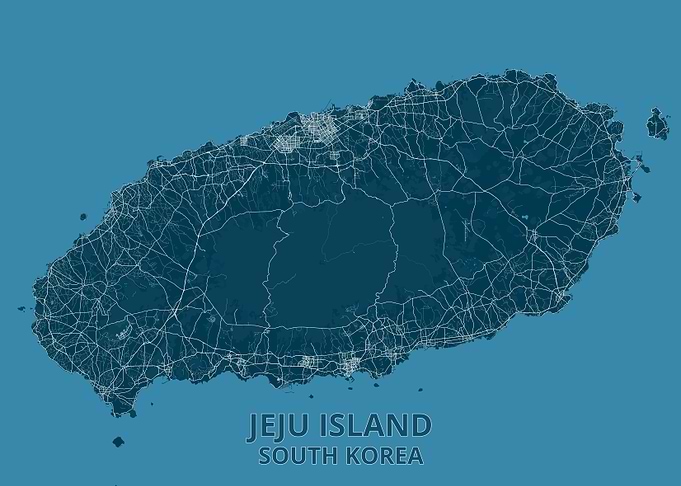 Jeju Island Road Map Print