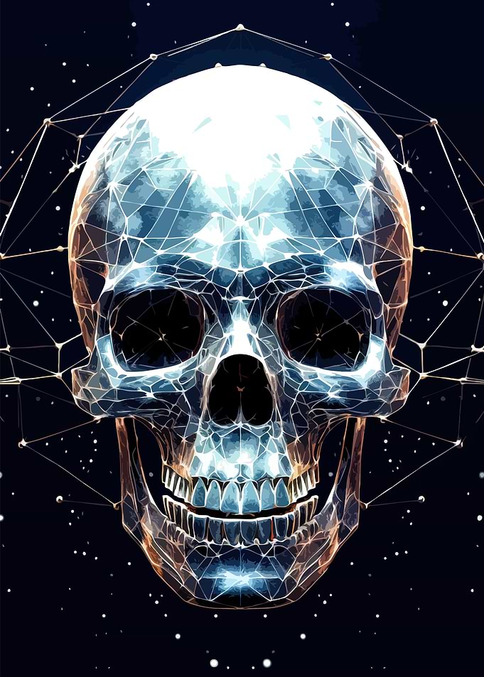 Geometric Crystal Skull Digital Art