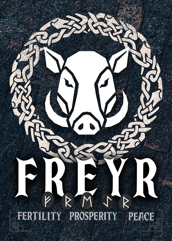 Freyr Norse Mythology Boar Poster