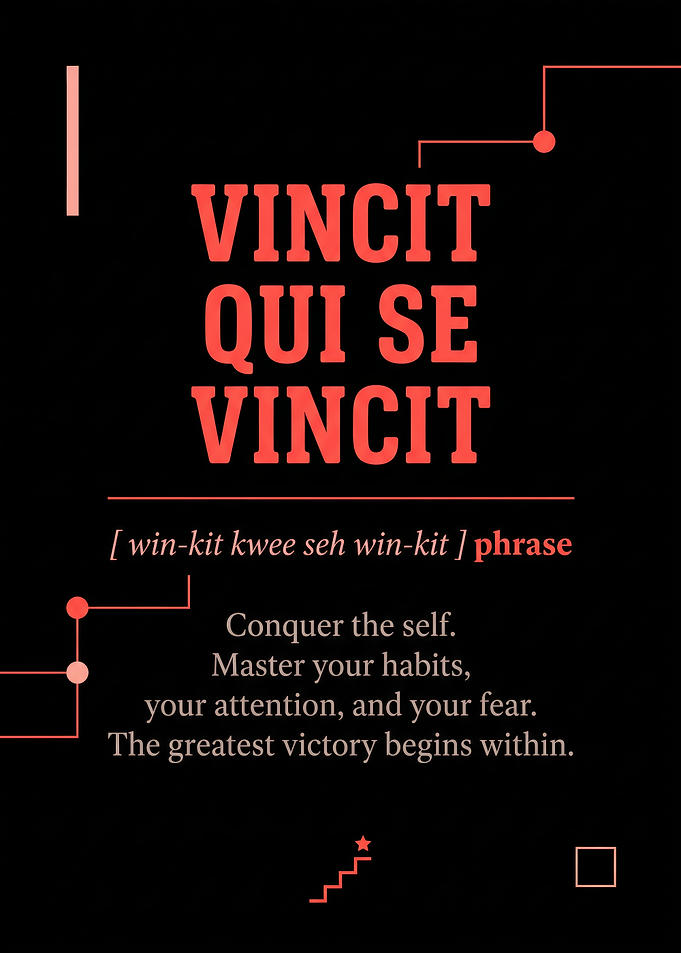 Vincit Qui Se Vincit Inspirational Poster