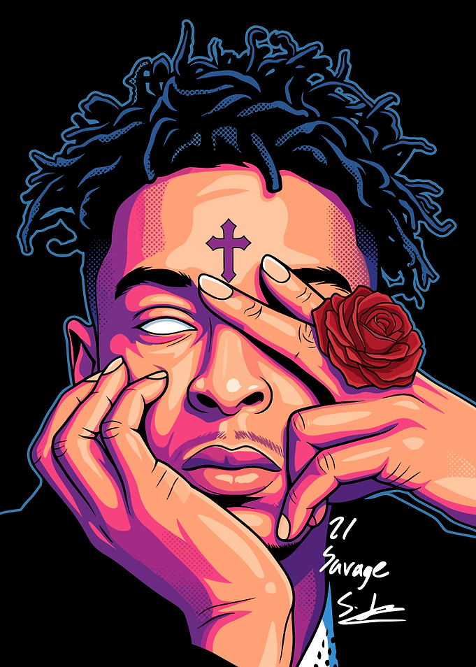 21 Savage Pop Art Portrait