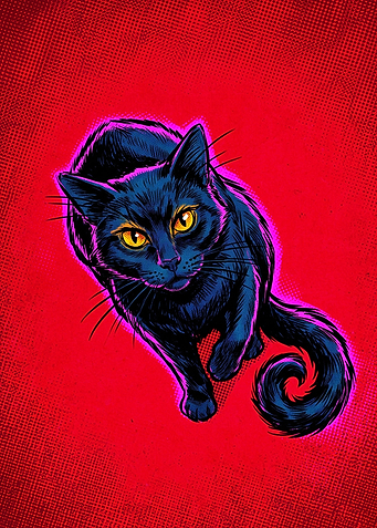 Pop Art Black Cat Illustration