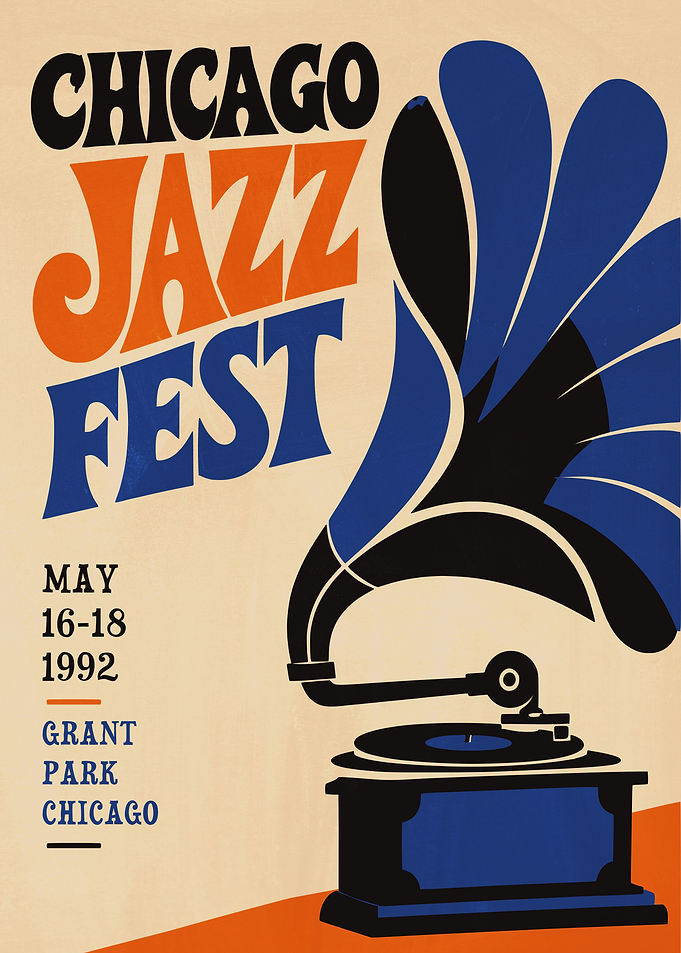 Vintage Chicago Jazz Festival Poster