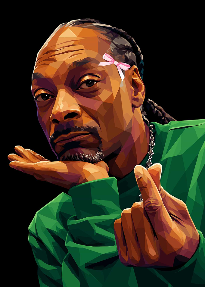Low Poly Portrait of Snoop Dogg