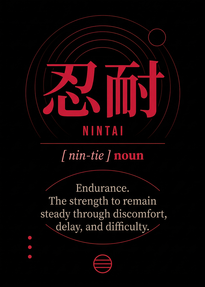 Nintai Japanese Endurance Definition Poster