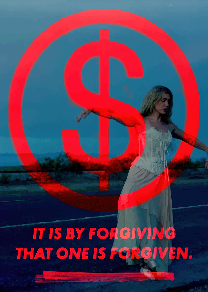 Inspirational Quote with Dollar Sign Overlay