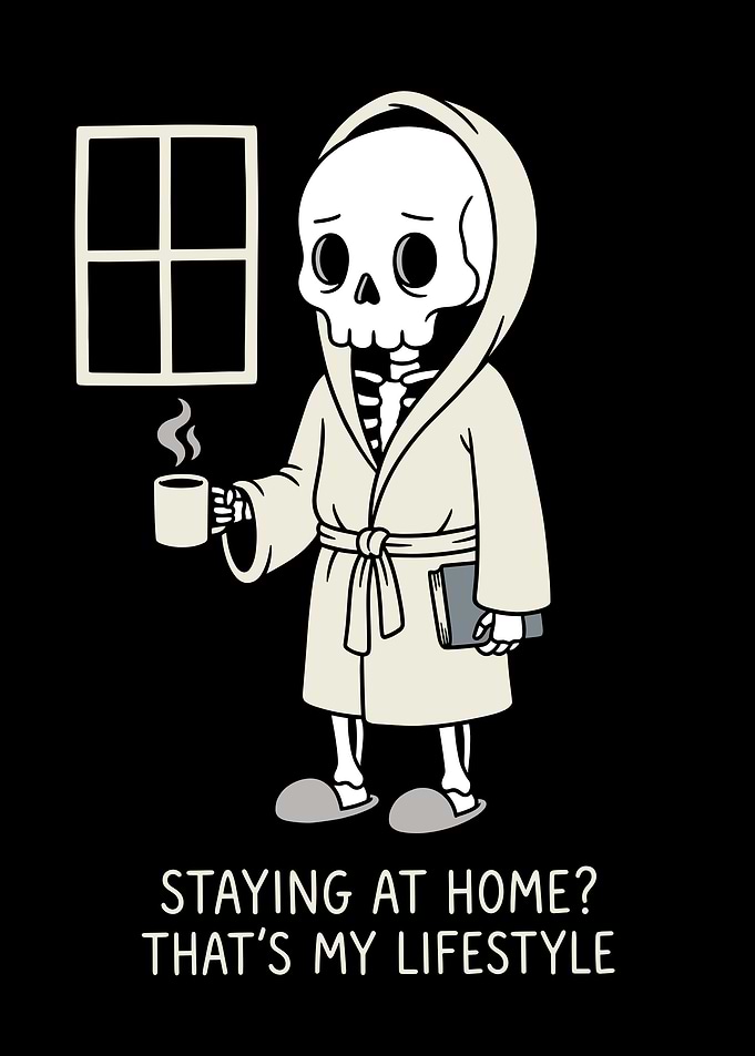 Skeleton Staying at Home Lifestyle
