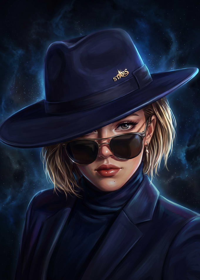 Stylish Woman in Fedora and Sunglasses