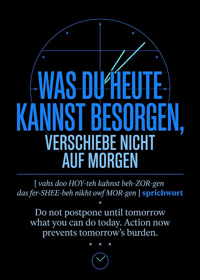 German Proverb Inspirational Poster
