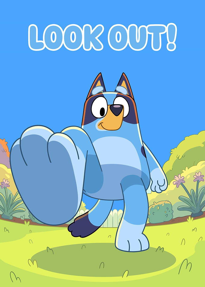 Bluey Stomping Look Out Poster