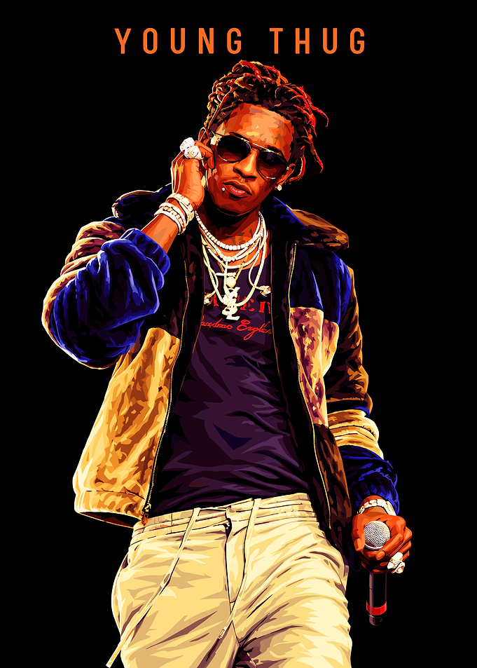 Young Thug Digital Portrait Poster