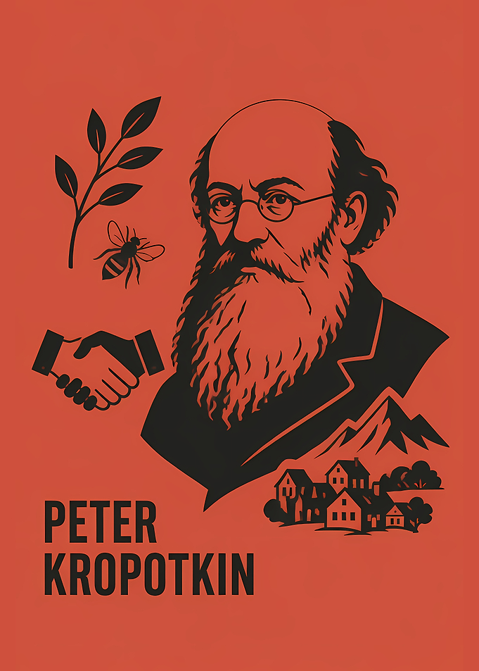 Peter Kropotkin Minimalist Poster