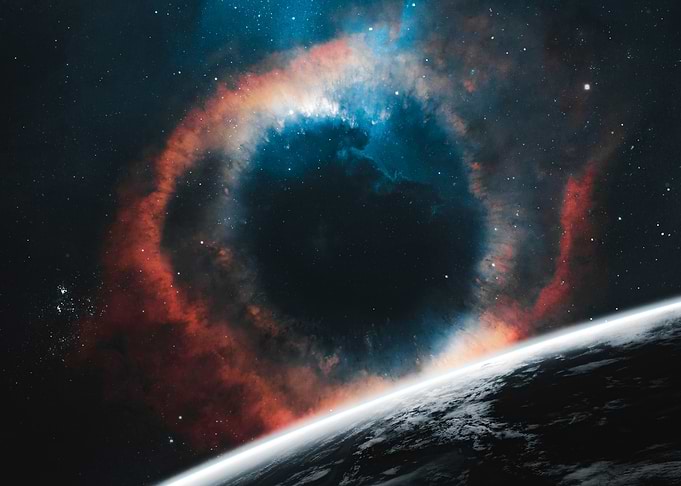 Cosmic Eye Nebula Above Planet