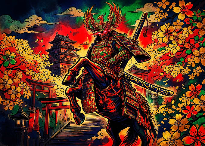 Samurai Warrior on Horseback