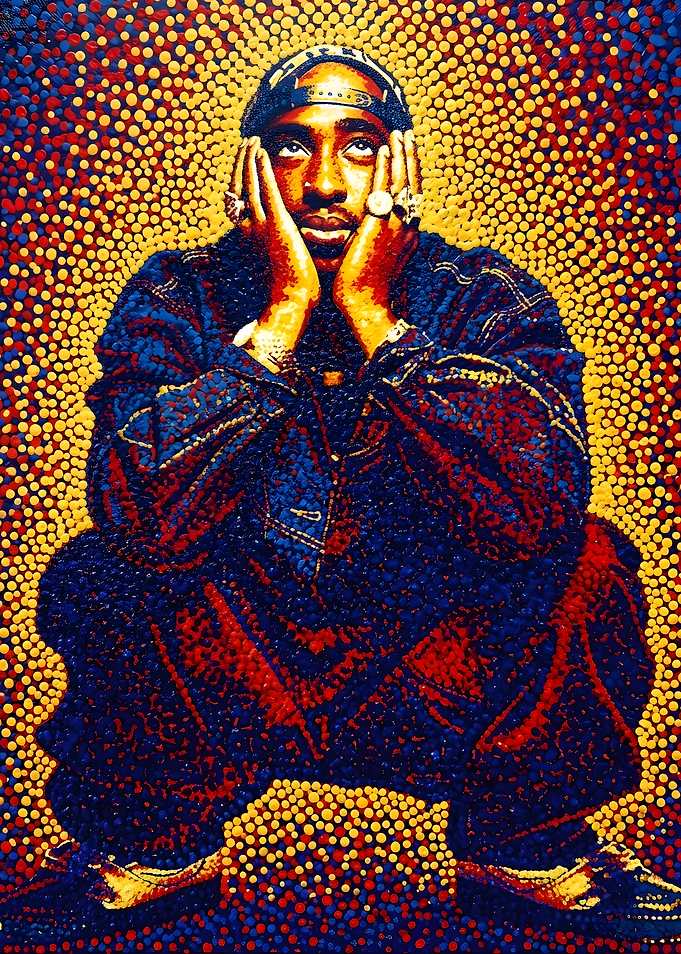 Pointillist Portrait of Tupac Shakur