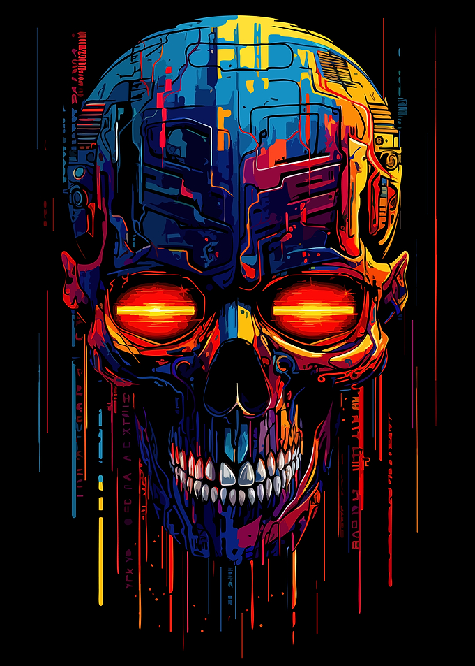 Cybernetic Skull Digital Art