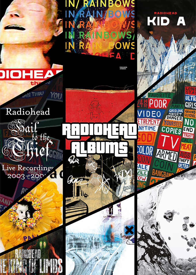 Radiohead Albums Collage Poster