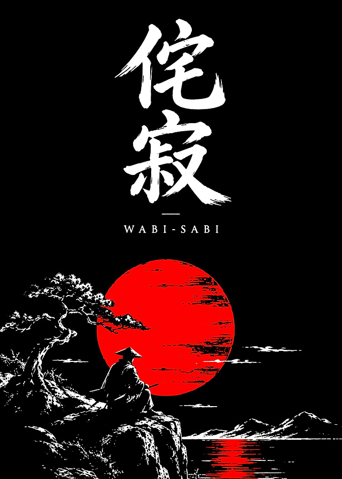 Wabi-Sabi Samurai Sunset Art