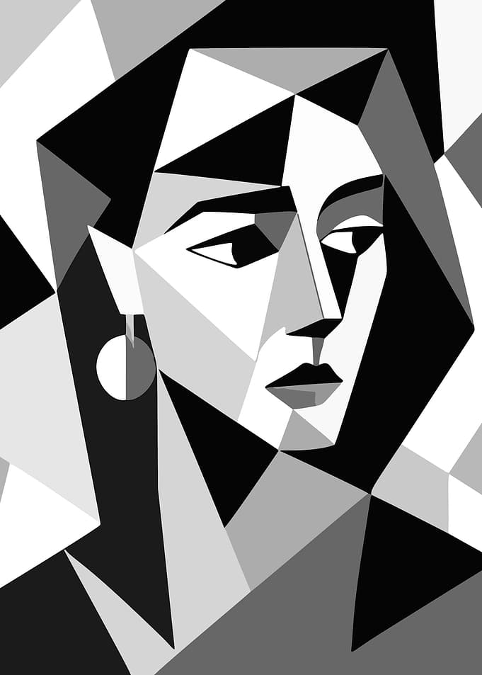 Geometric Cubist Portrait of a Woman