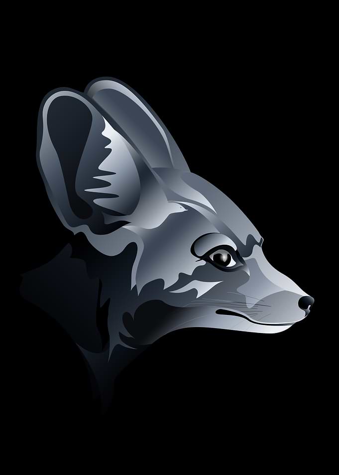 Geometric Fox Portrait - Liquid Chrome Variant
