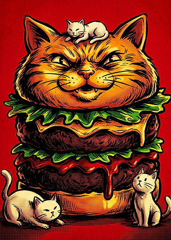 Cat Burger Illustration