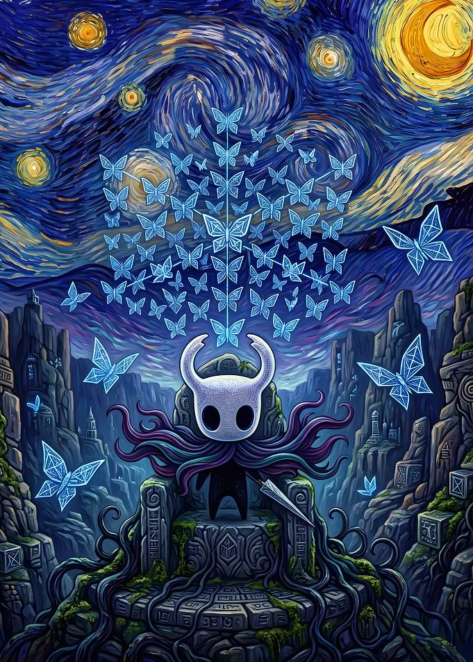 Hollow Knight Starry Night Fan Art