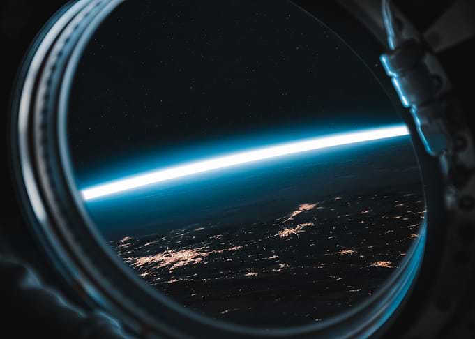 Earth View from Space Station Window