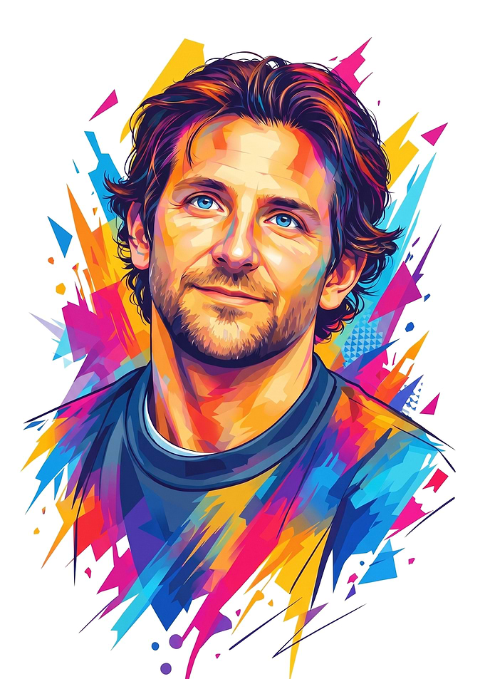 Bradley Cooper Colorful Pop Art Portrait