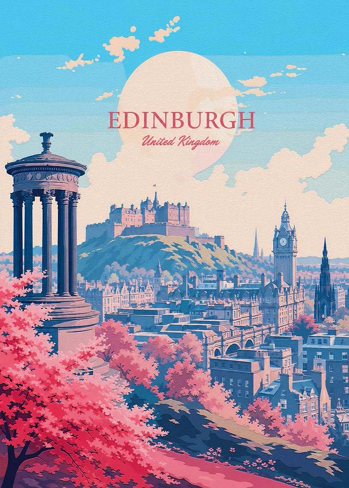 Vintage Travel Poster of Edinburgh