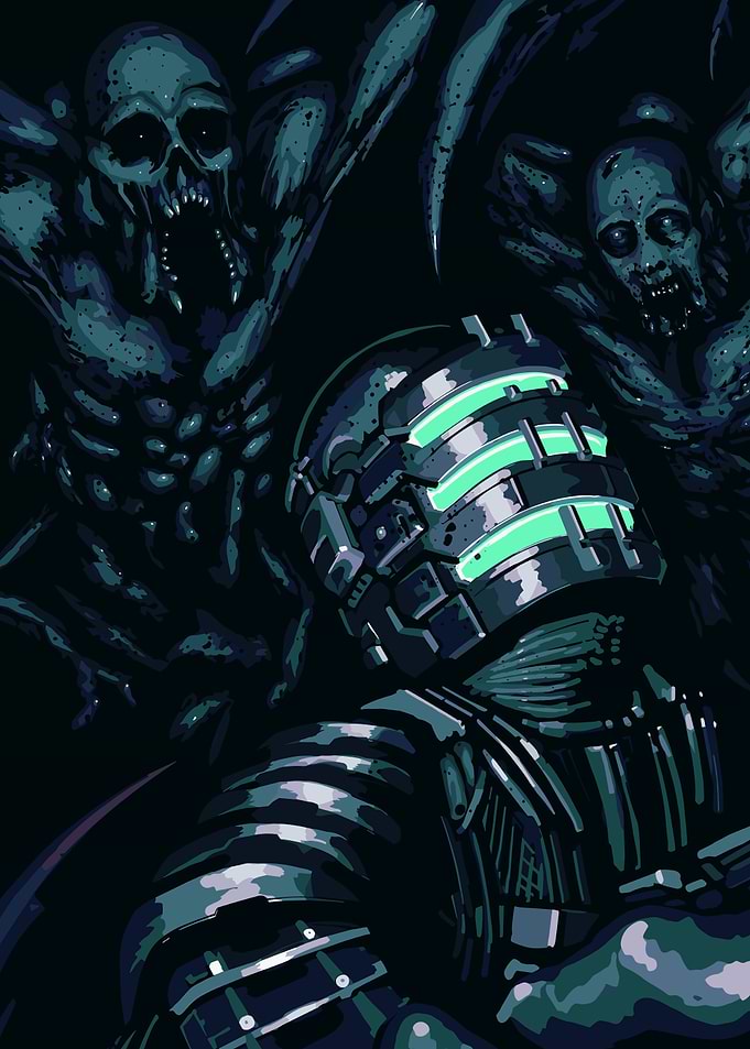 Isaac Clarke Facing Necromorphs