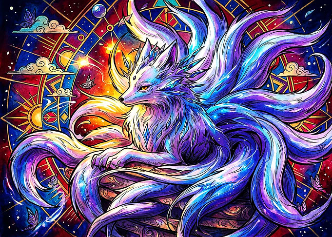 Mystical Nine-Tailed Fox Fantasy Art