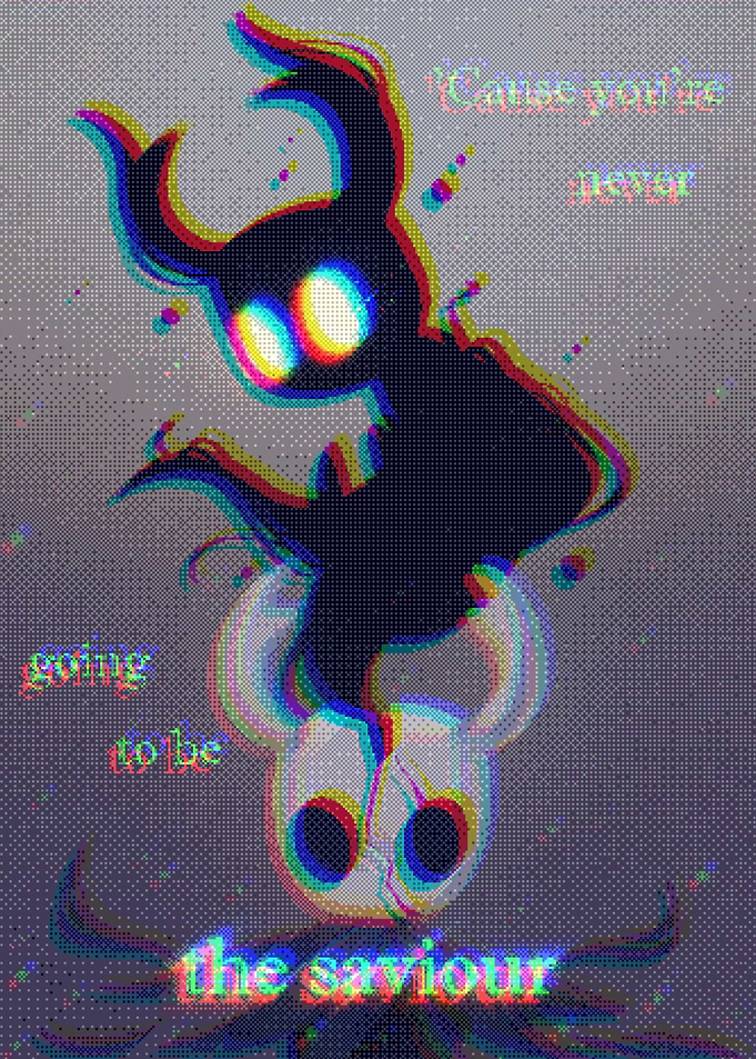 Hollow Knight Glitch Art Poster