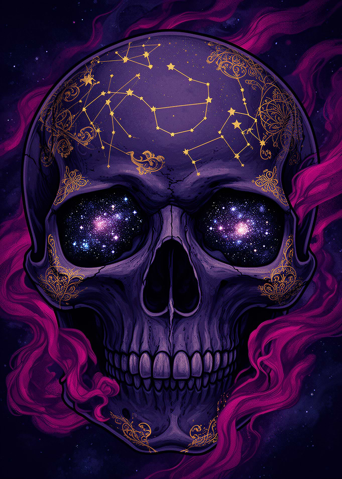 Celestial Constellation Skull Art