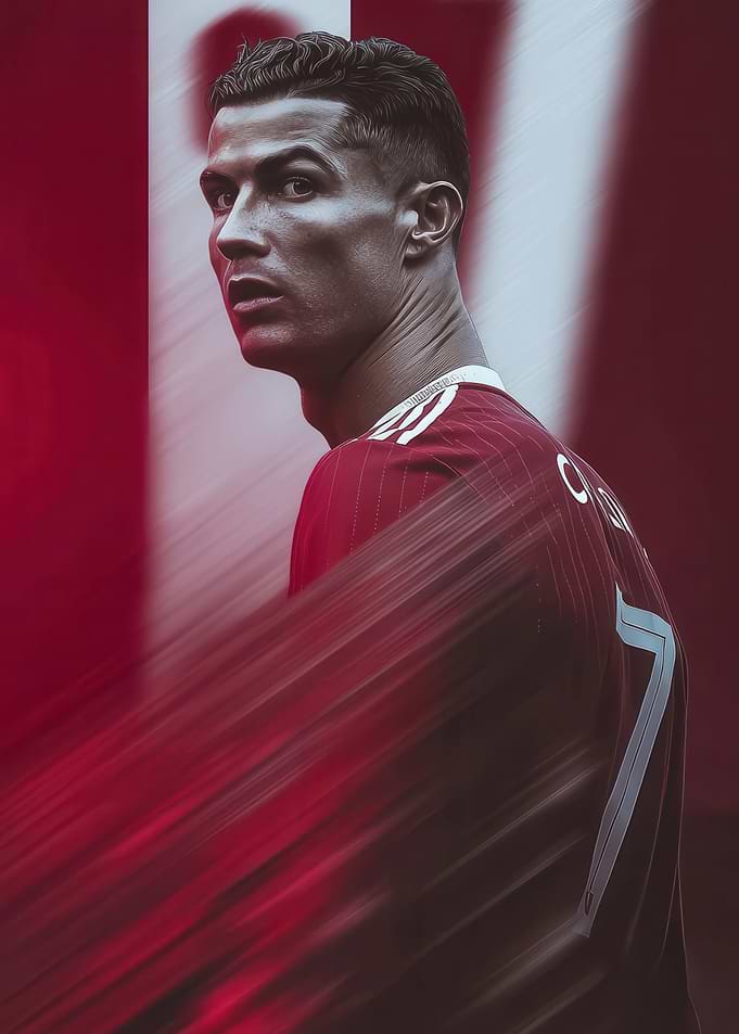 Cristiano Ronaldo Red Jersey Portrait
