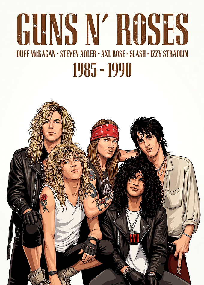 Guns N' Roses Band Illustration Poster