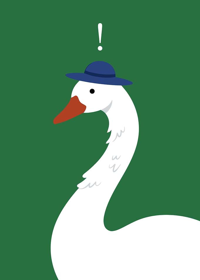 Surprised Goose in a Hat