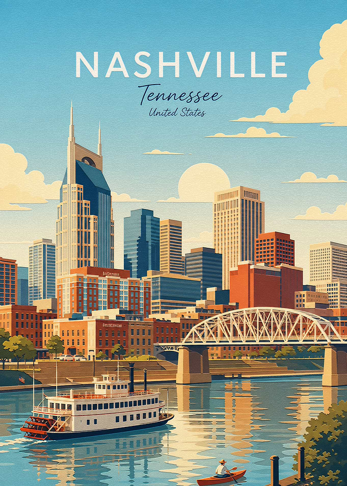 Nashville Tennessee Travel Poster