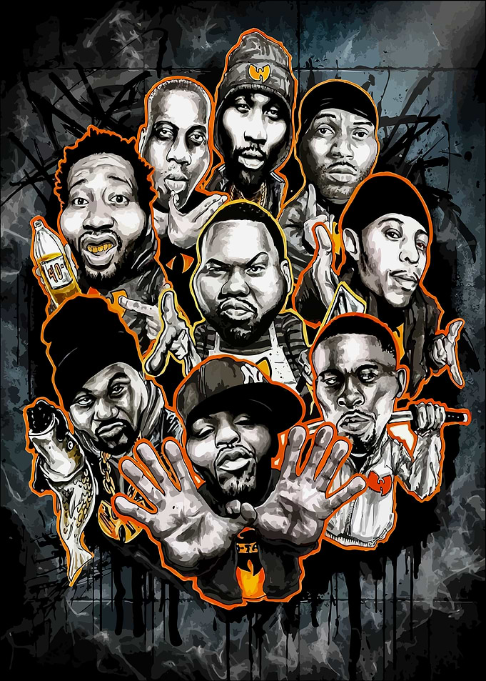 Wu-Tang Clan Caricature Art Poster