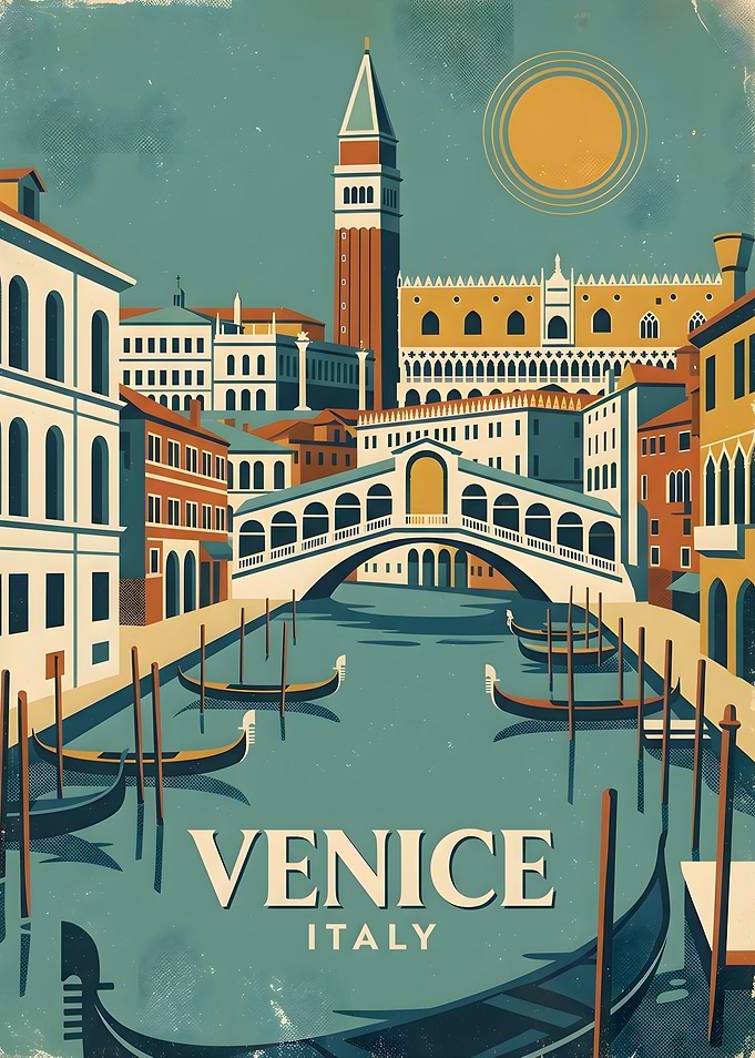 Vintage Venice Italy Travel Poster