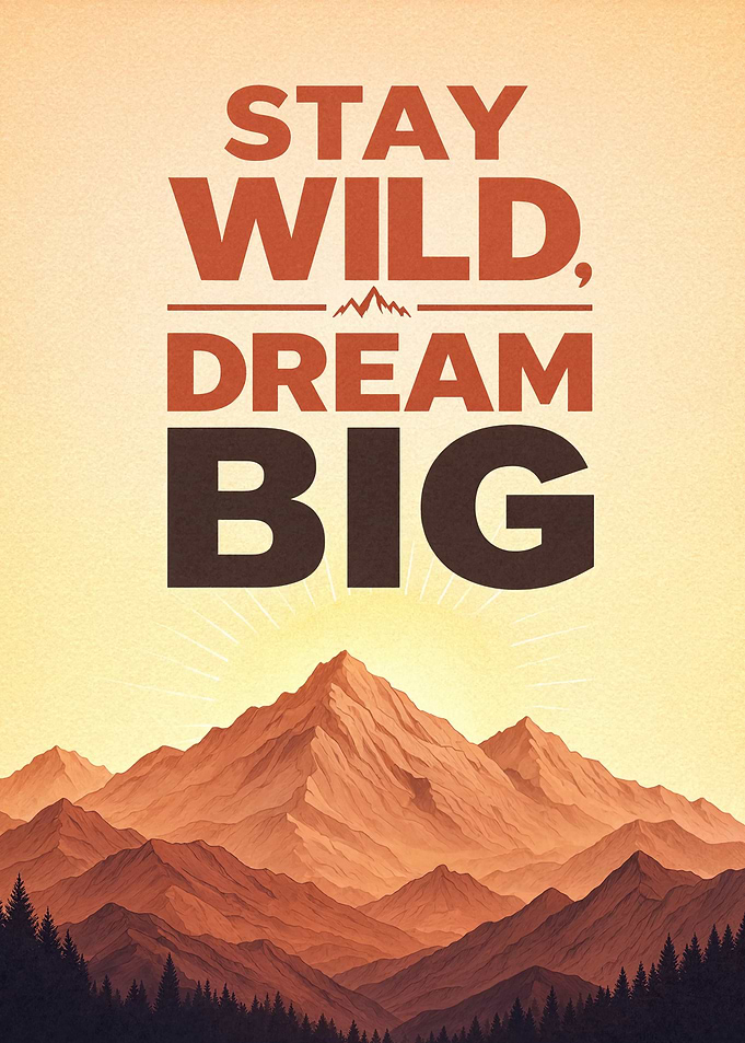 Stay Wild Dream Big - Retro Mountai