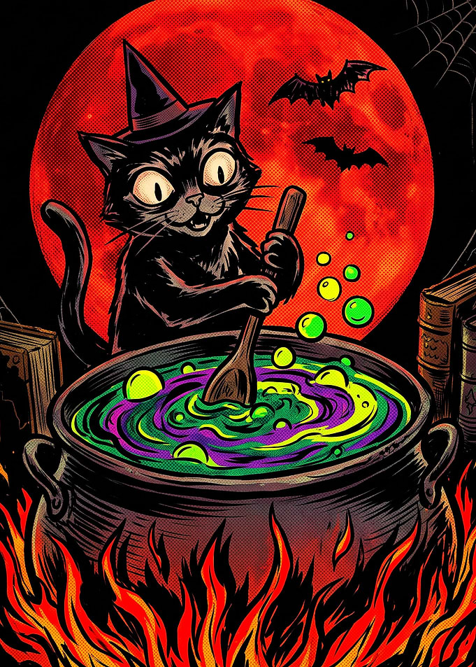 Witch Cat Brewing Magic Potion