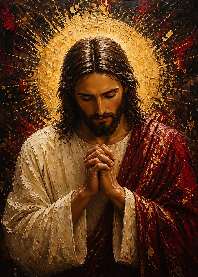 Jesus Christ Praying Oil Painting