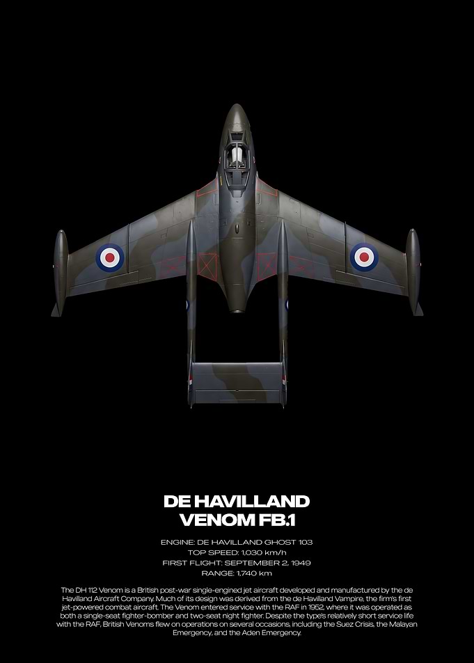 De Havilland Venom FB.1 Aircraft Poster
