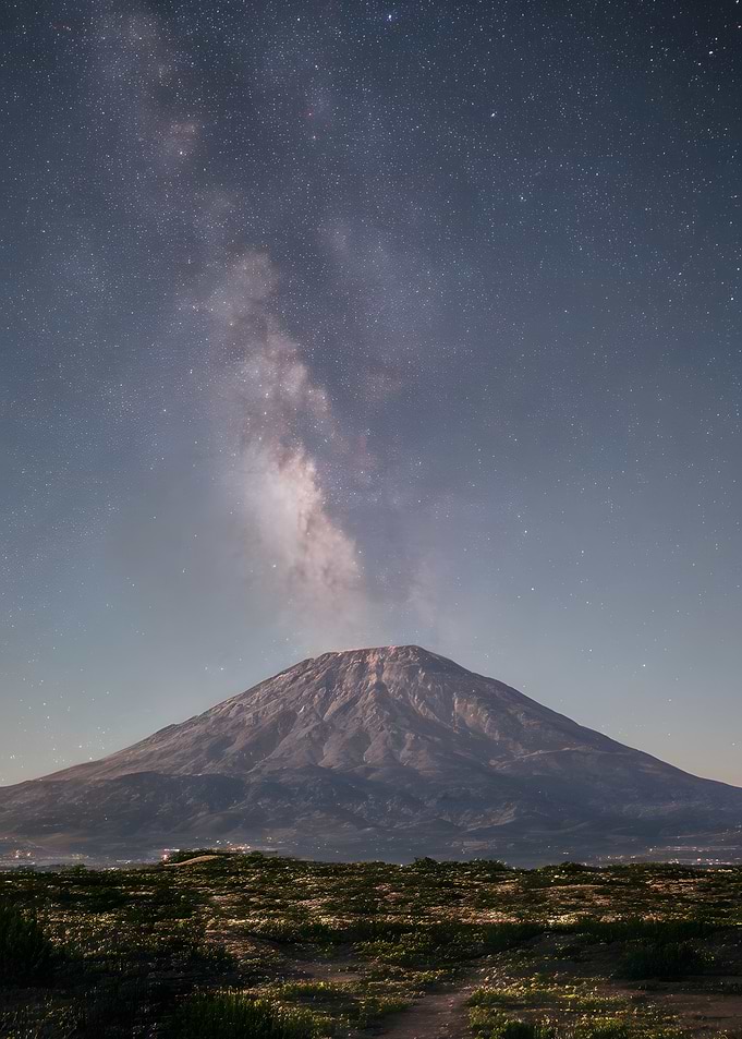 Milky Way Over Majestic Mountain