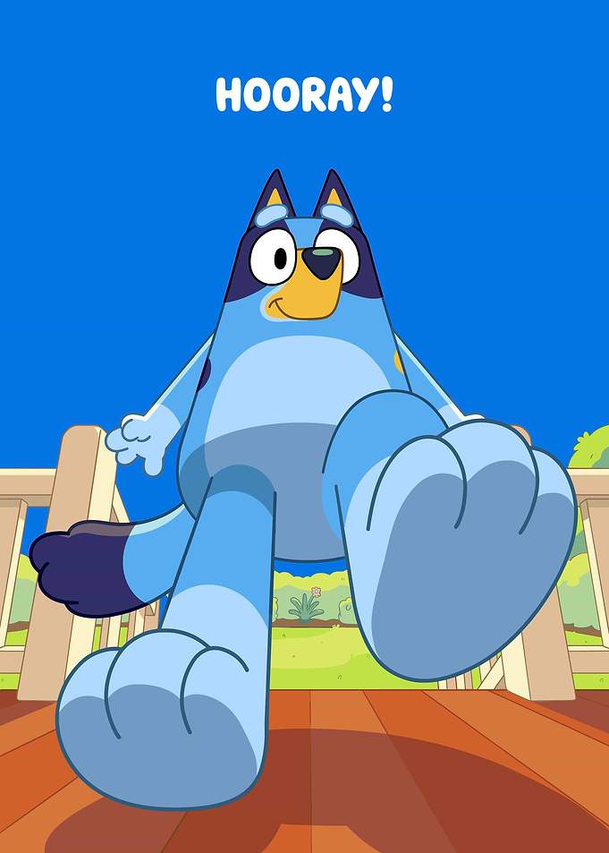 Bluey Walking Forward Hooray