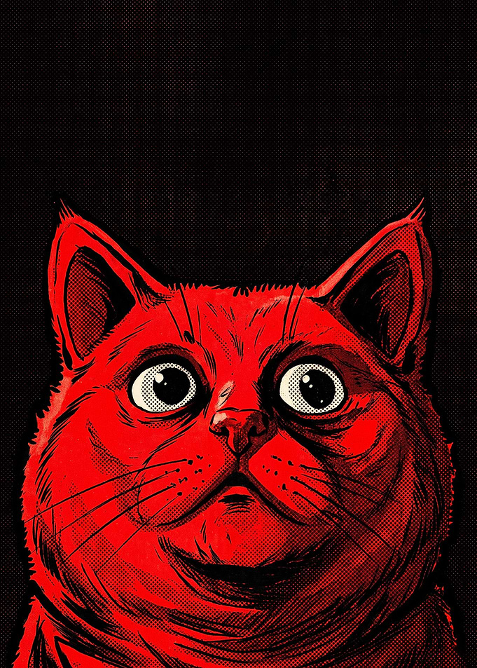 Red Cat Pop Art Portrait