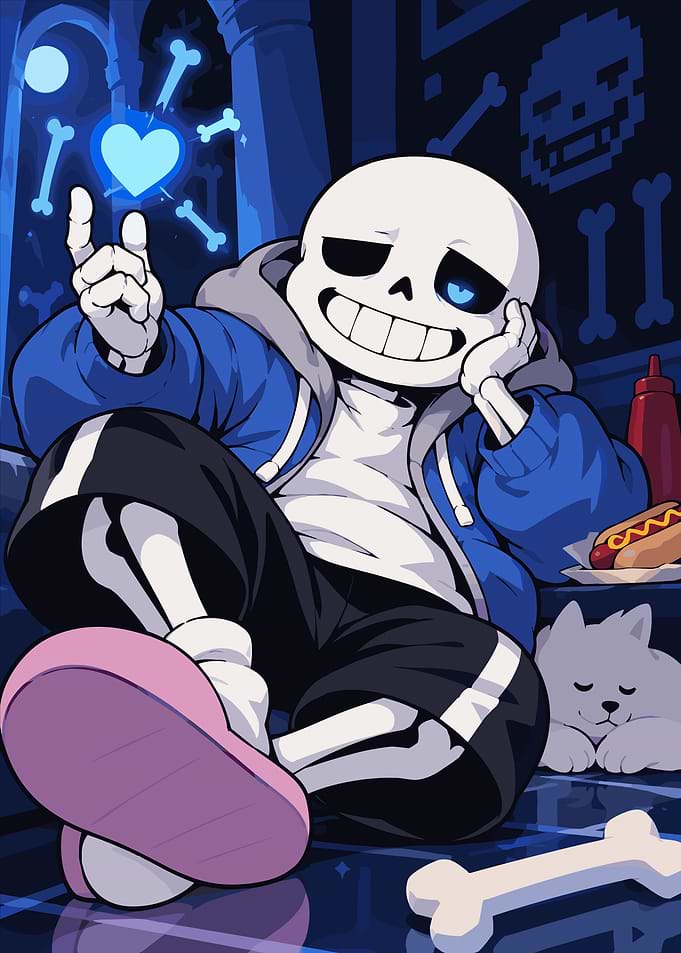 Sans Undertale Pixel Art Illustration