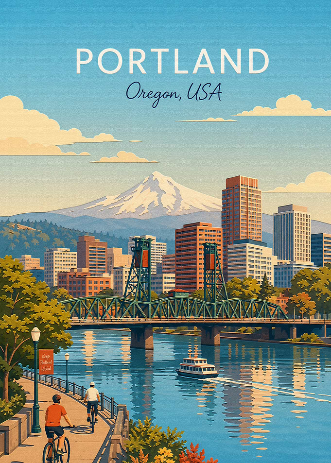 Portland Oregon Travel Poster